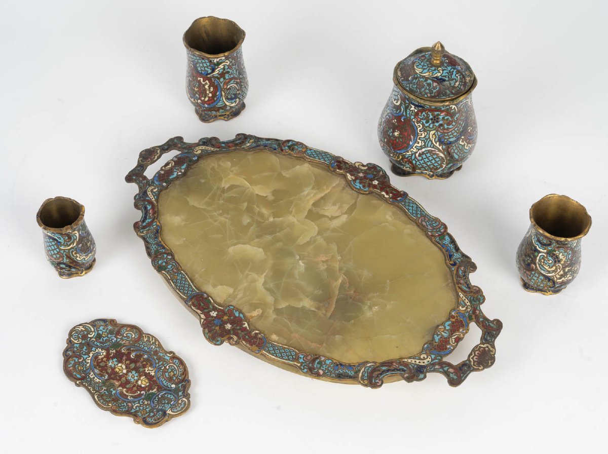 Ensemble De Bureau En émaux Cloisonnés-photo-1