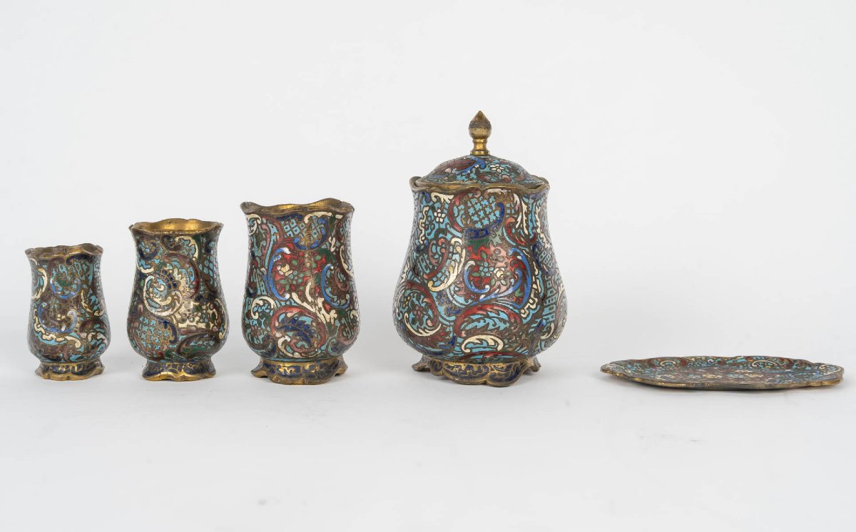Ensemble De Bureau En émaux Cloisonnés-photo-2