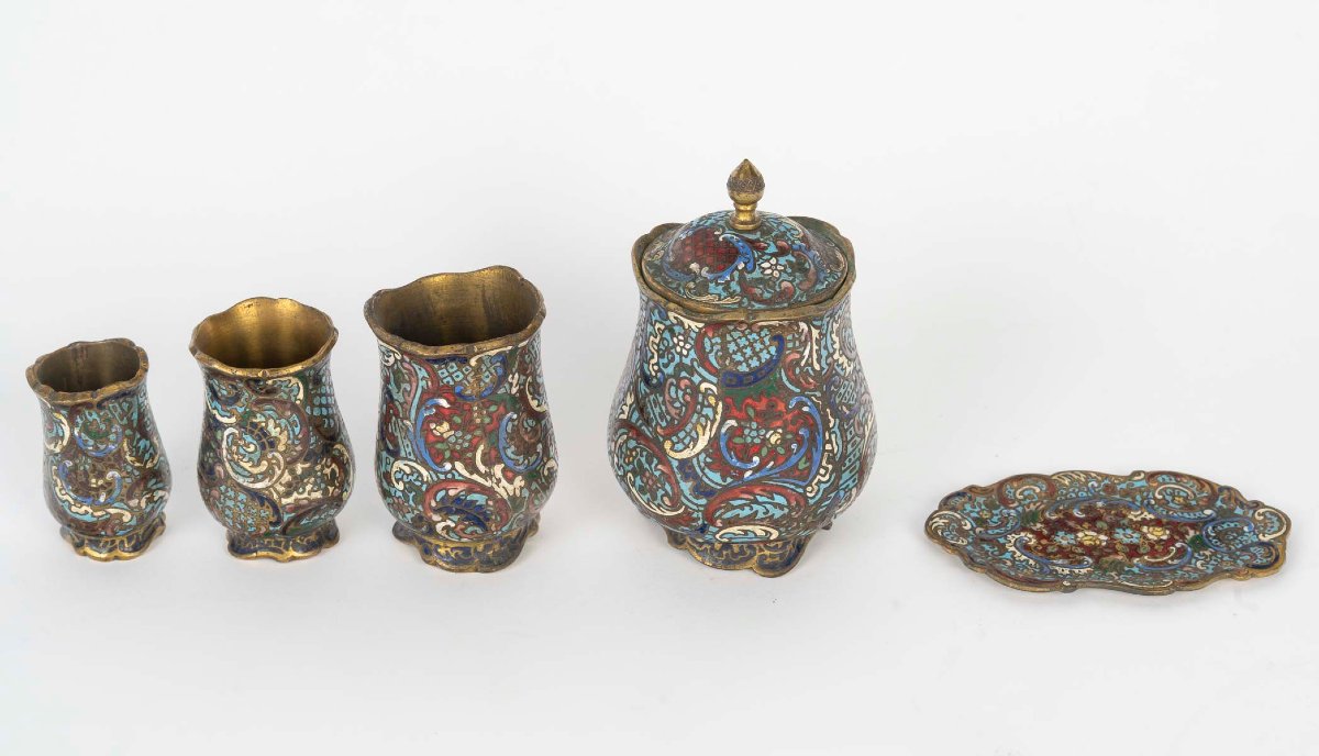 Ensemble De Bureau En émaux Cloisonnés-photo-3