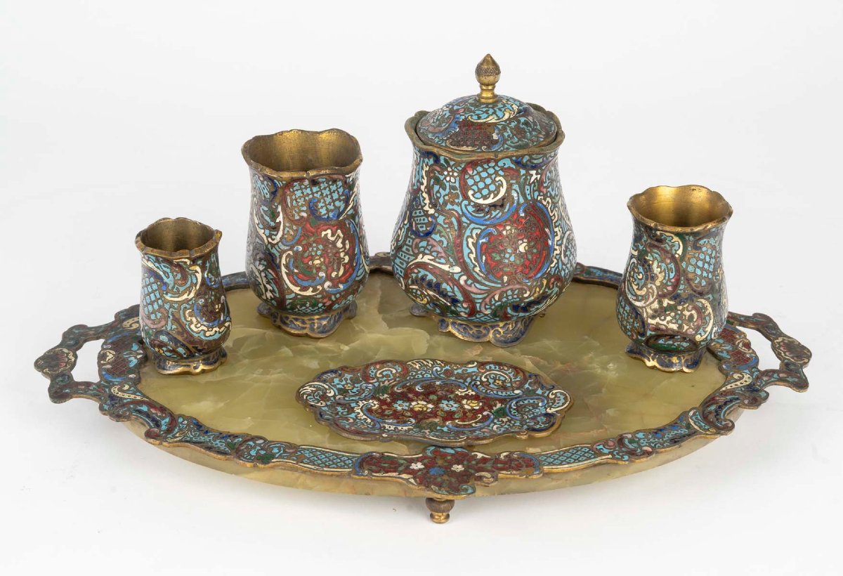 Ensemble De Bureau En émaux Cloisonnés