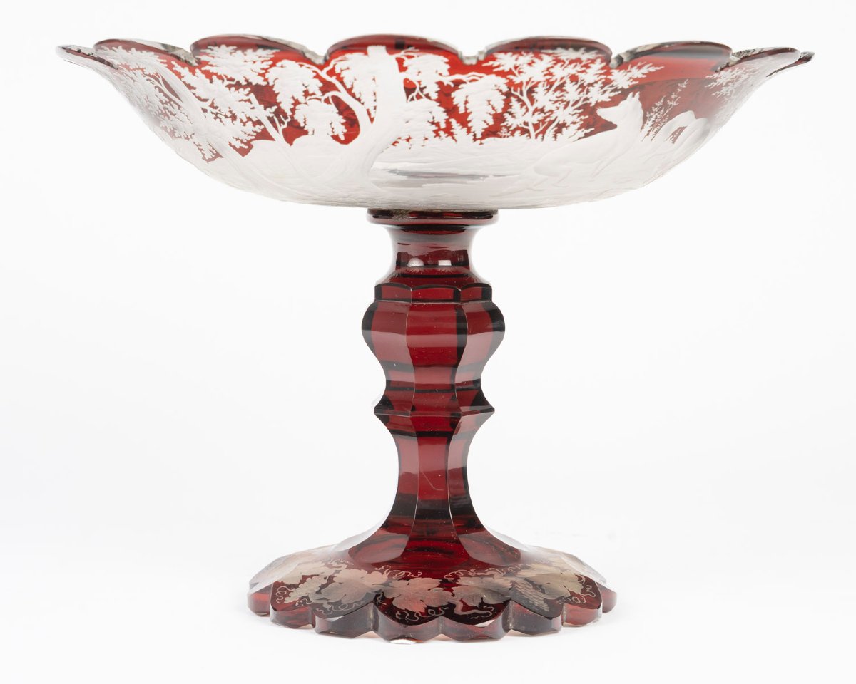 Grande Coupe Sur Pied en Cristal de Bohême-photo-2