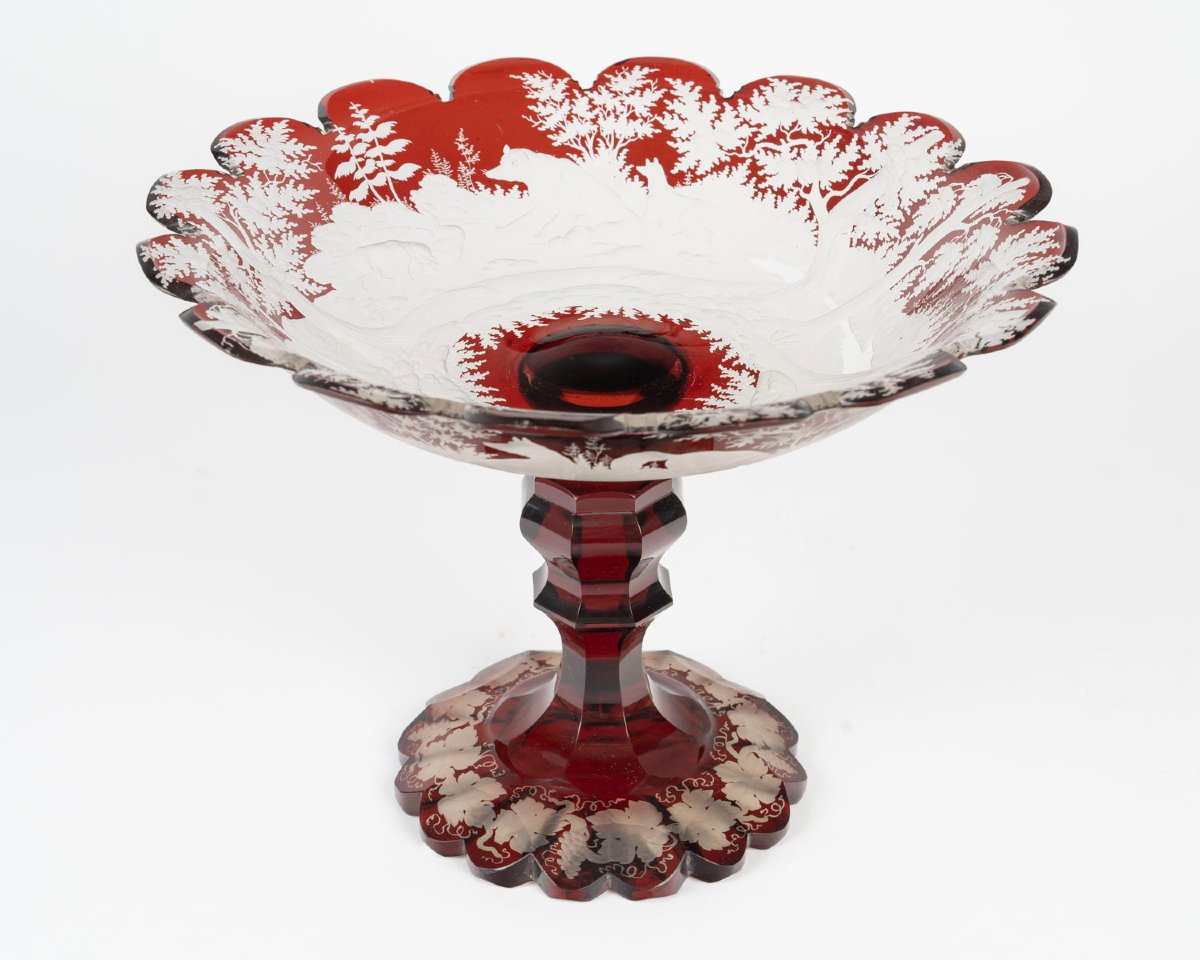 Grande Coupe Sur Pied en Cristal de Bohême