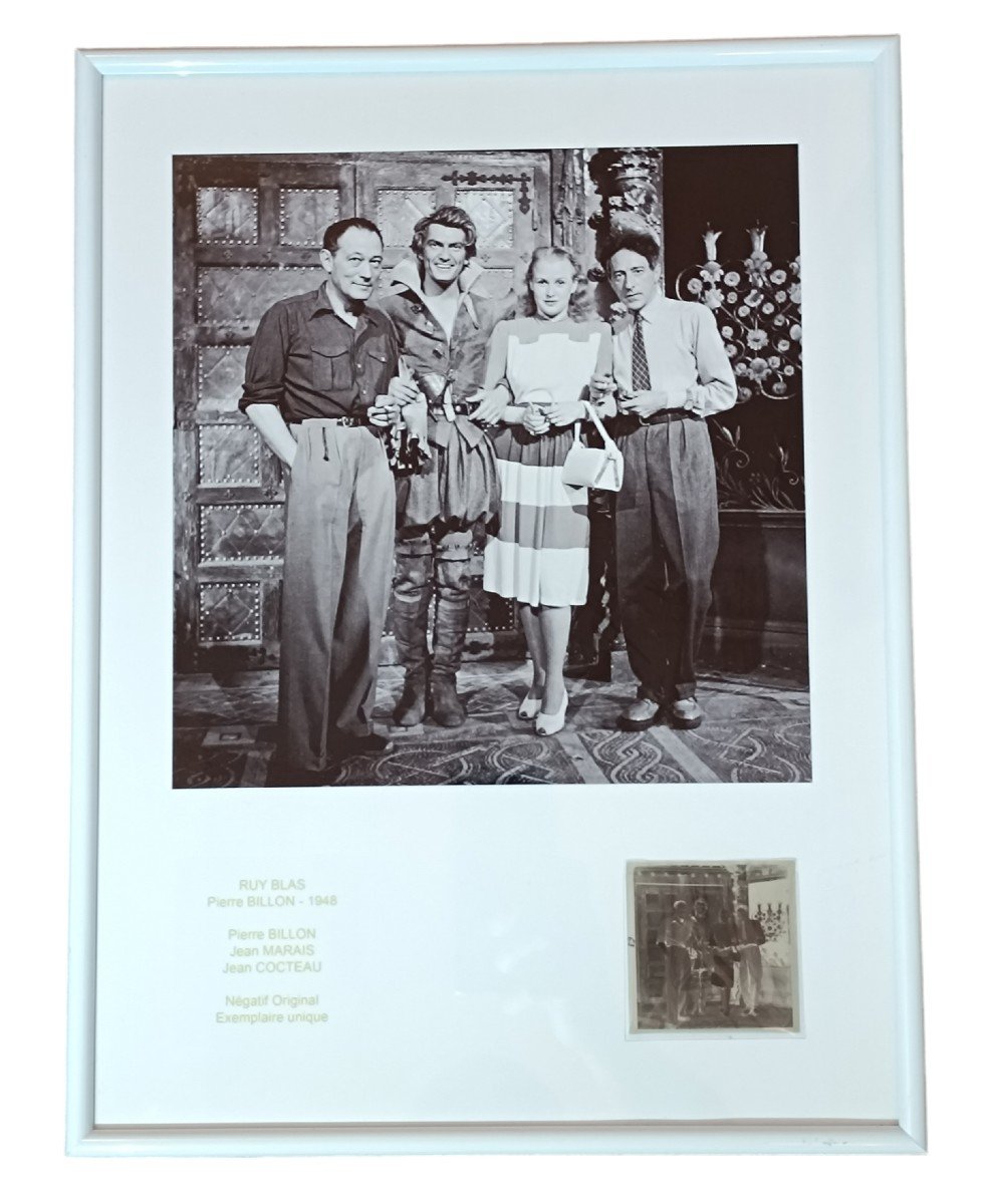 "Jean Marais et Jean Cocteau" négatif original 1948