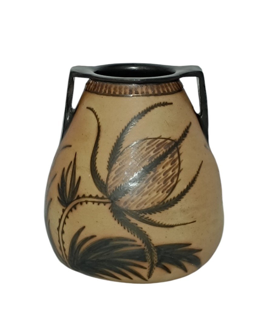 Vase bursiforme à anses carrées Ciboure Étienne Vilotte / Chardons