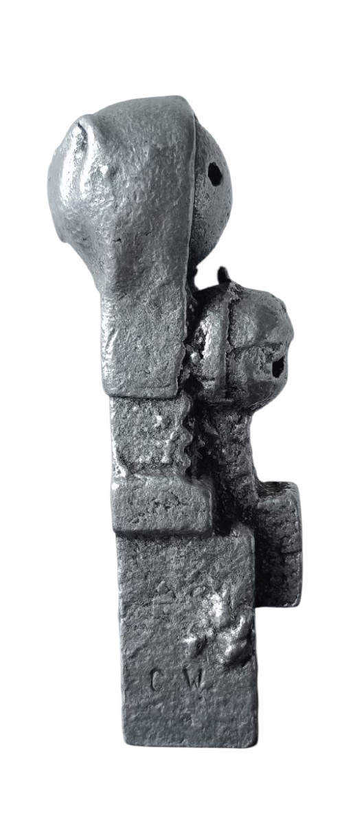 Sculpture brutaliste fonte d'aluminium Willy Ceysens -photo-3