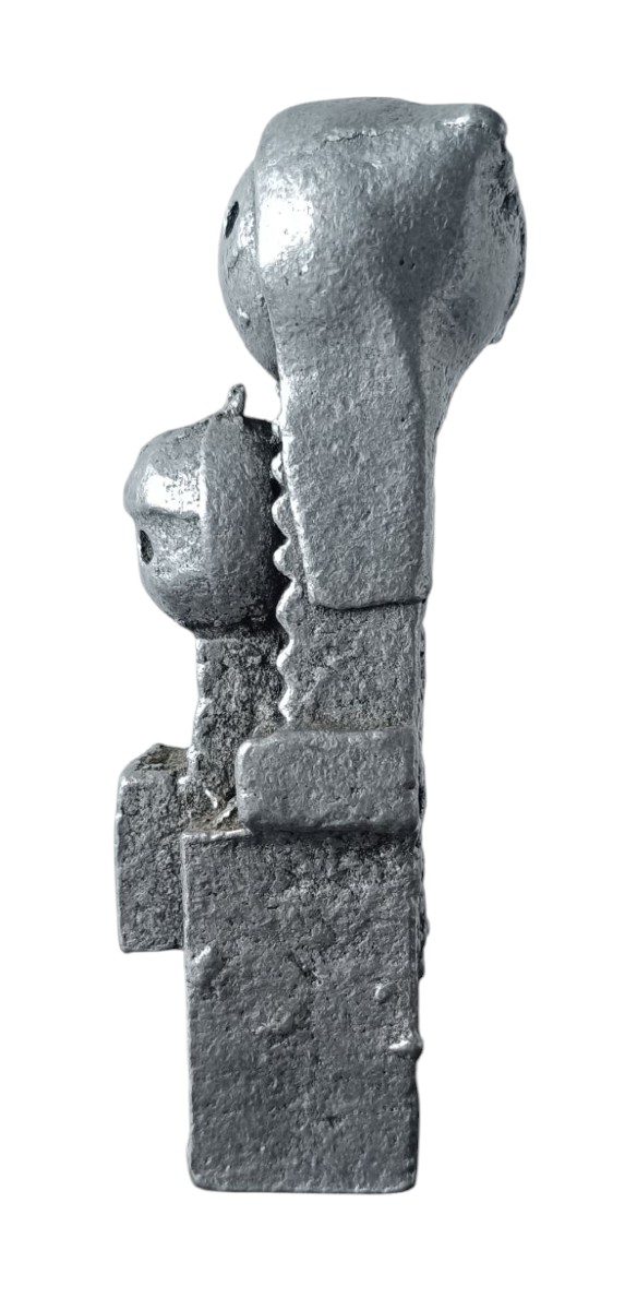 Sculpture brutaliste fonte d'aluminium Willy Ceysens -photo-1