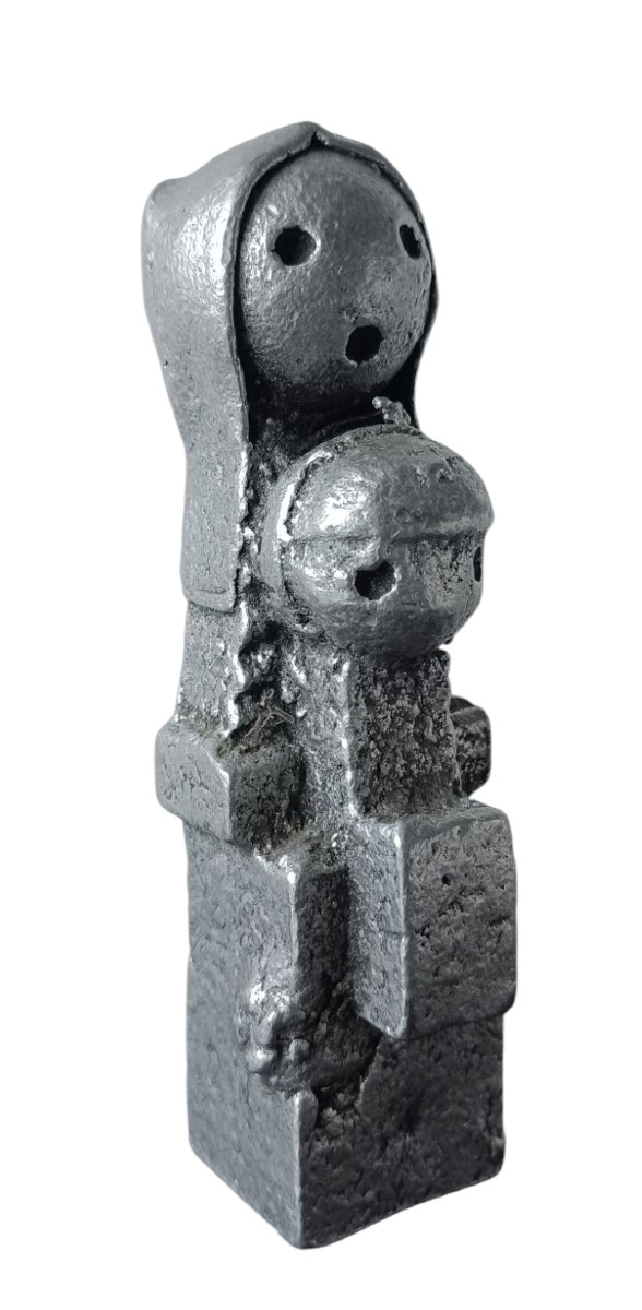 Sculpture brutaliste fonte d'aluminium Willy Ceysens 