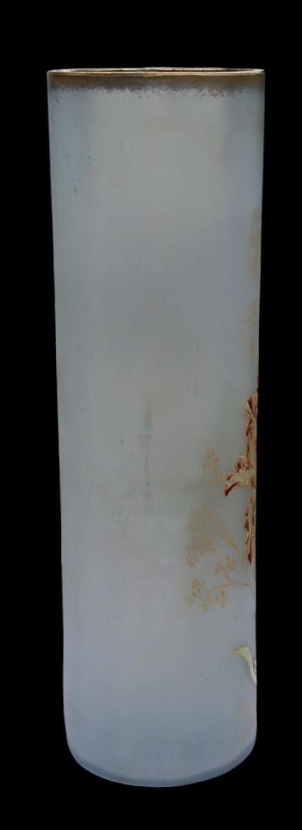 Pair Of Legras Enameled Scroll Vases-photo-6