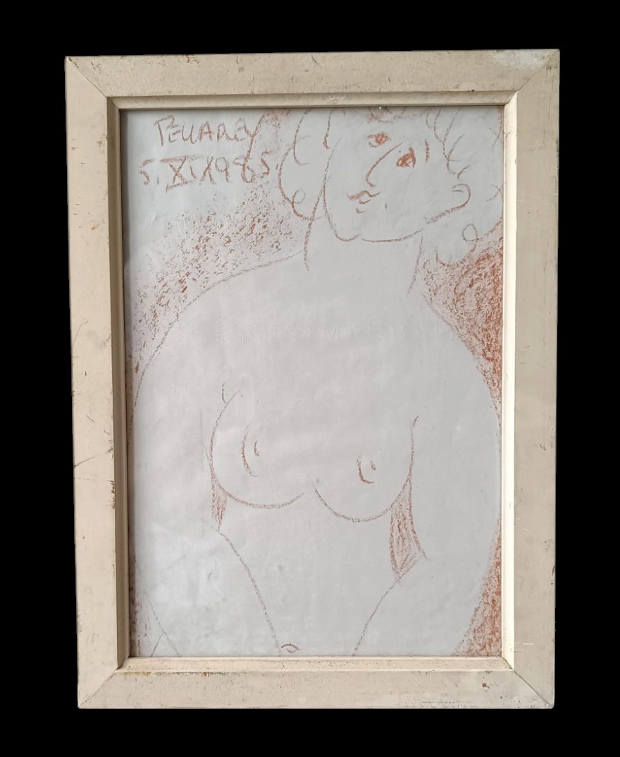 Painting Of A Nude Woman In Pastel By François Pellarey