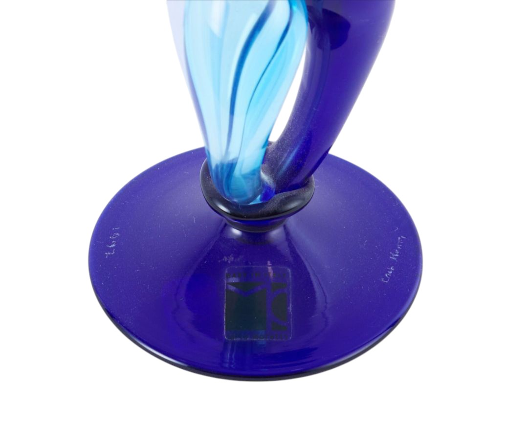 Murano Glass Flute By Carlo Moretti-photo-3