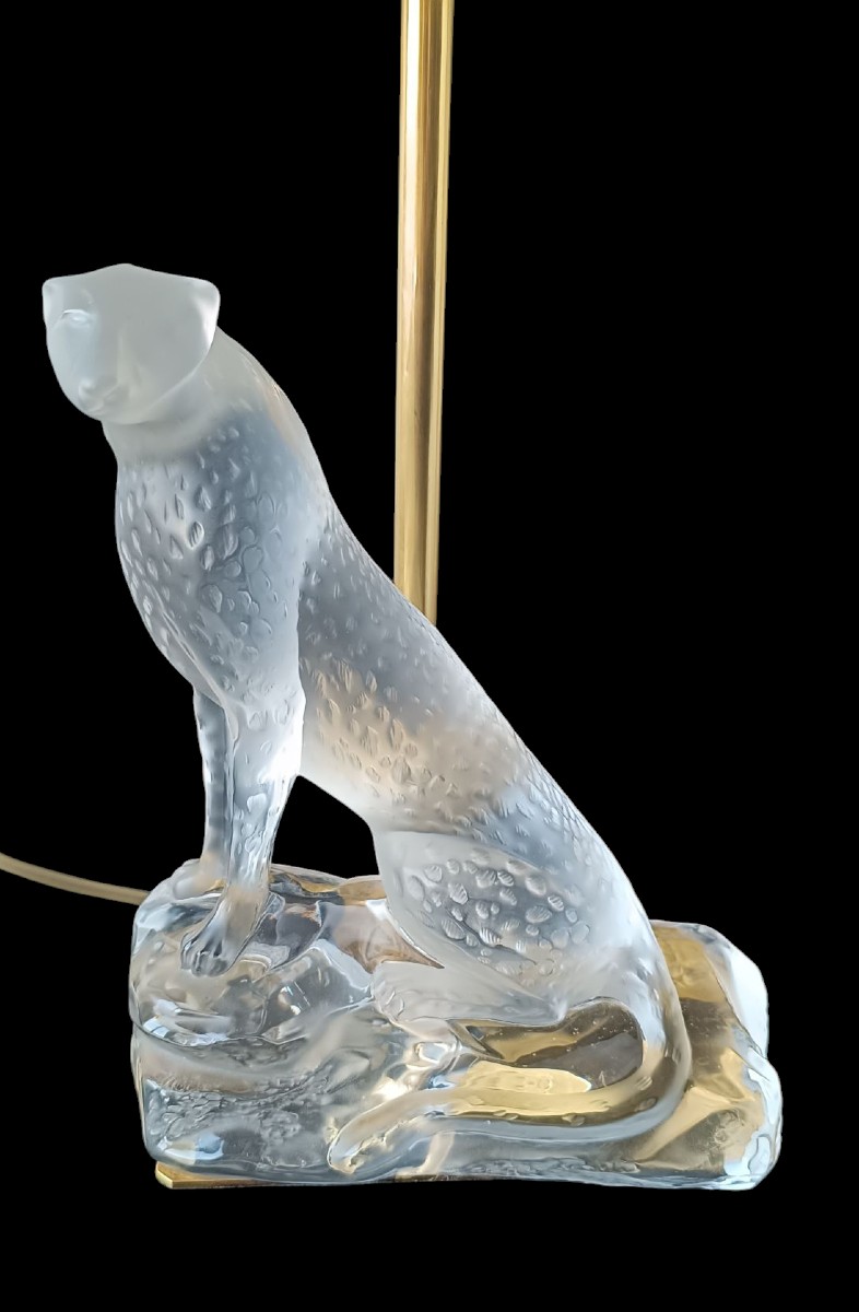 Lampe guépard Tancrède en cristal Lalique -photo-4
