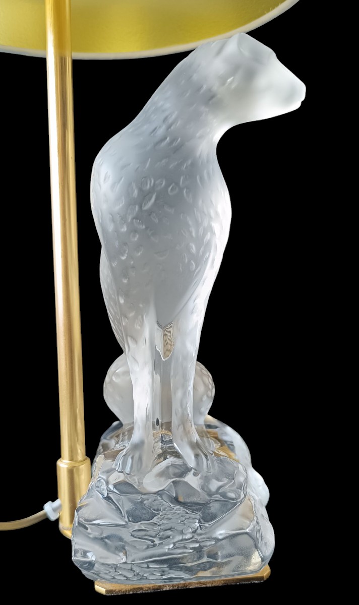 Lampe guépard Tancrède en cristal Lalique -photo-2