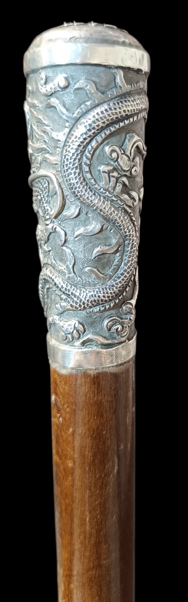 Canne japonaise en argent XIXe-photo-3
