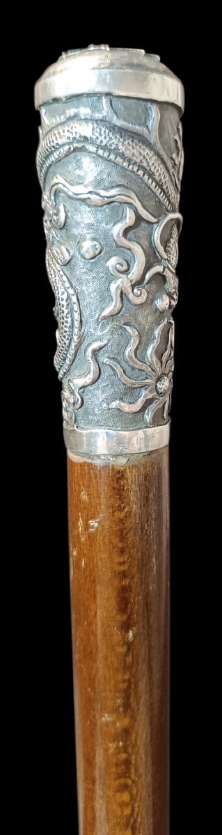 Canne japonaise en argent XIXe-photo-4