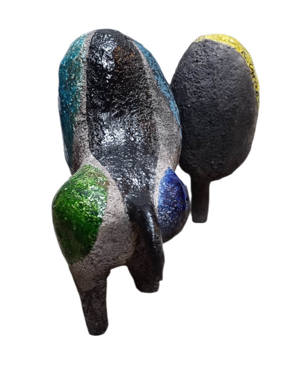 Zoomorphic Sculpture In Raku By Roger Capron -photo-4