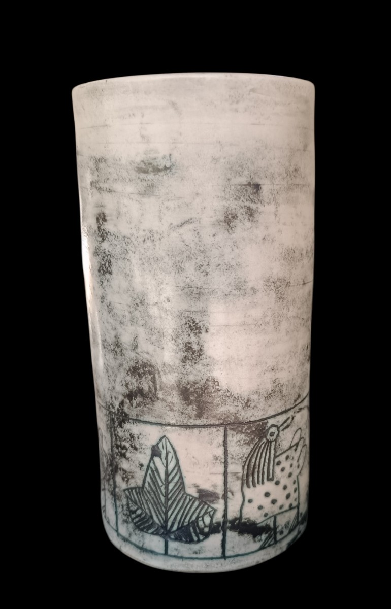 Jacques Blin Ceramic Scroll Vase-photo-4