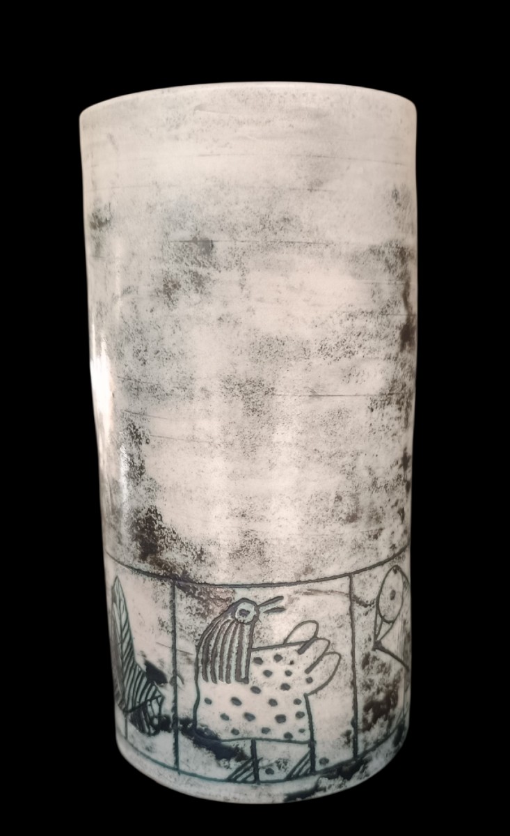 Jacques Blin Ceramic Scroll Vase