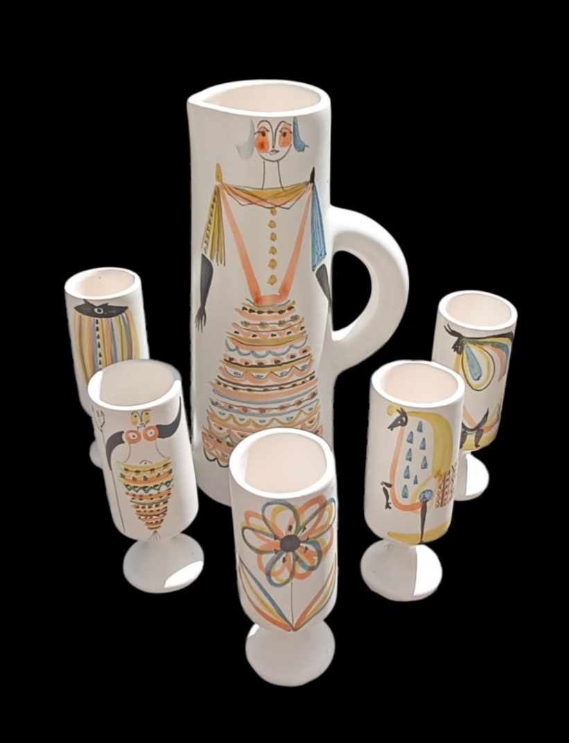 Roger Capron / Vallauris Ceramic Orangeade Set