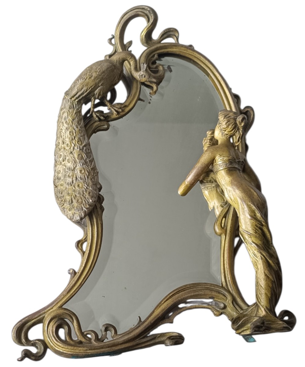 Miroir de table sculptural art nouveau-photo-2