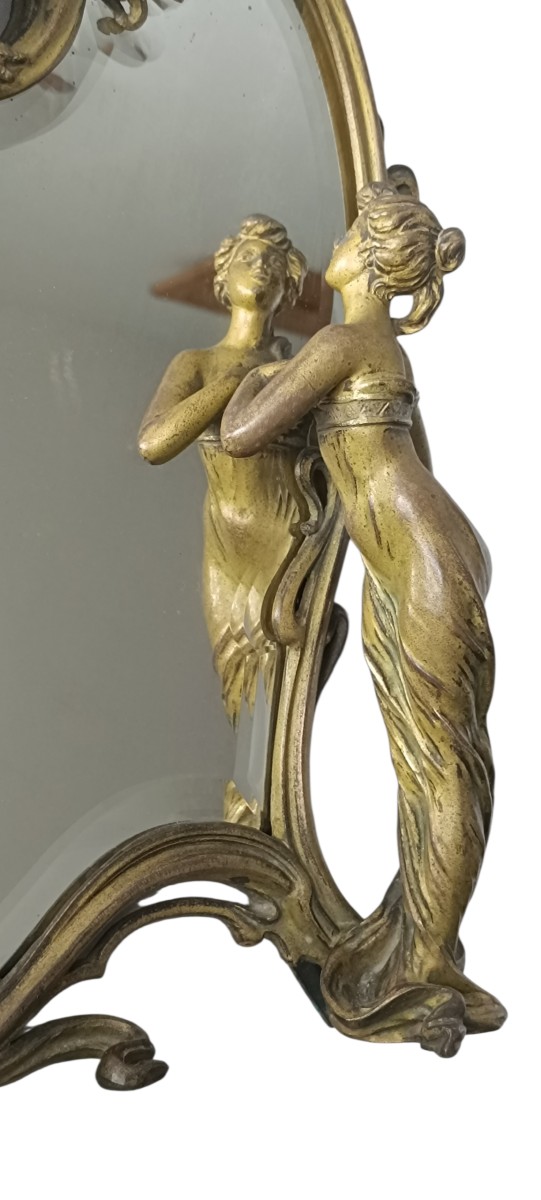 Miroir de table sculptural art nouveau-photo-3