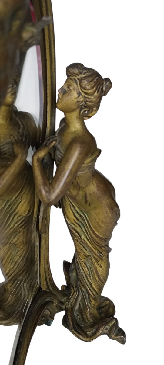Miroir de table sculptural art nouveau-photo-4