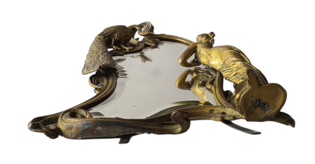 Miroir de table sculptural art nouveau-photo-2