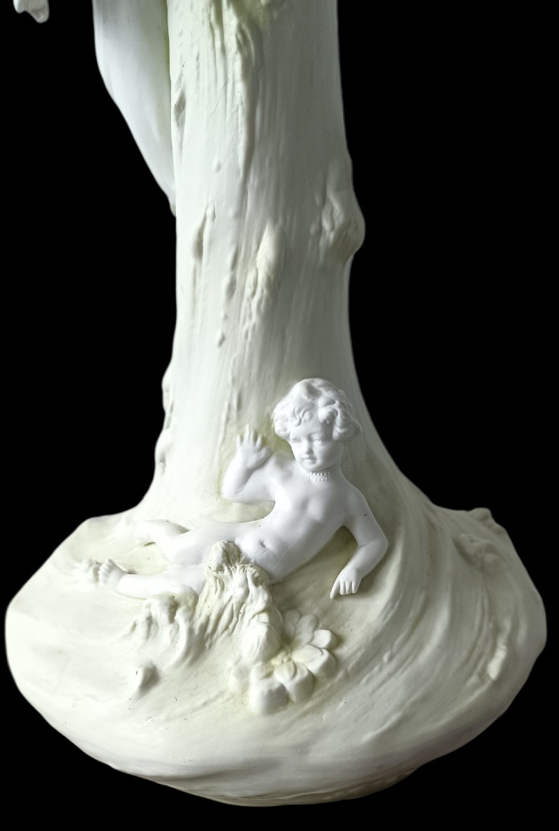 Vase art nouveau en porcelaine de Volkstedt -photo-3