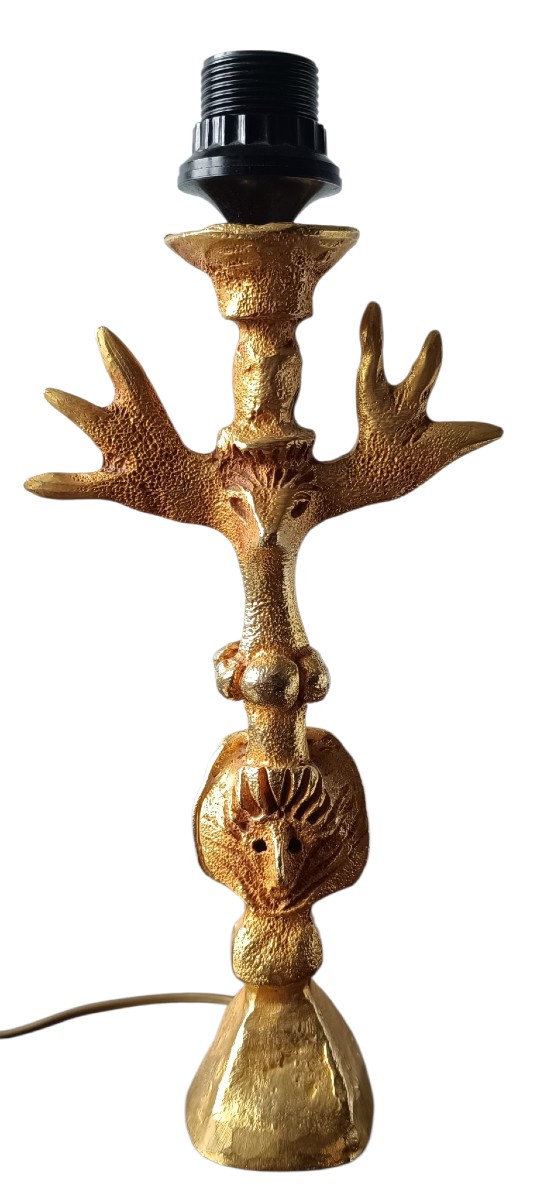 Lampe totem en bronze Pierre Casenove / Fondica