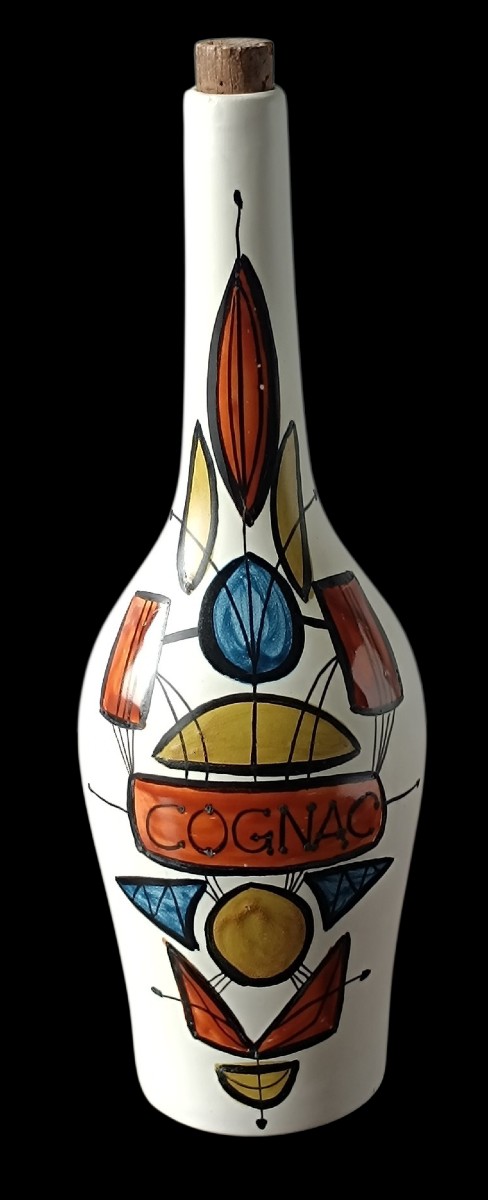 Bouteille cognac en céramique Roger Capron / Vallauris 