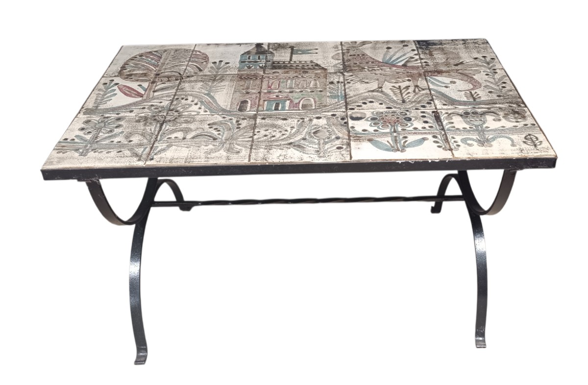 Table basse ceramique Gustave Reynaud atelier le Mûrier / Jean Derval -photo-2