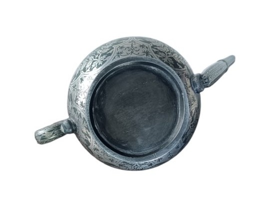 Spherical Bidri Ewer With Silver Inlay / India, 19th Century -photo-7