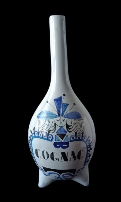 Bouteille tripode Cognac Roger Capron / Vallauris 