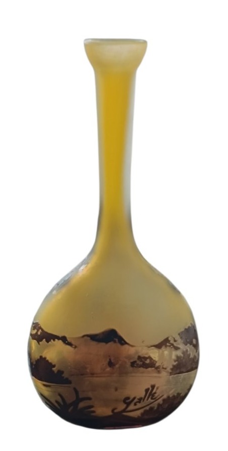 Vase soliflore paysage lacustre Émile Gallé -photo-3