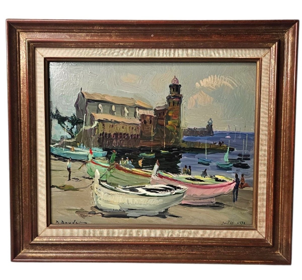 Tableau "le port de Collioure" Pierre Boudet 
