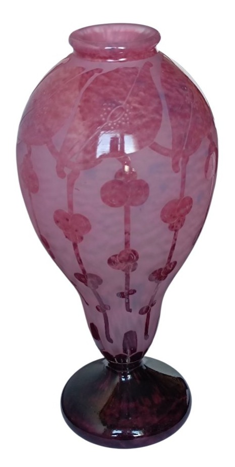 Vase balustre modèle "Garances" Le Verre Français -photo-2