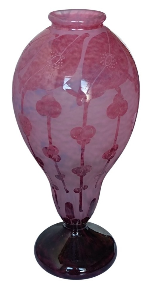 Vase balustre modèle "Garances" Le Verre Français -photo-3