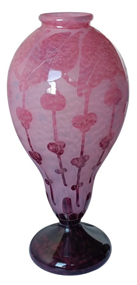 Vase balustre modèle "Garances" Le Verre Français 