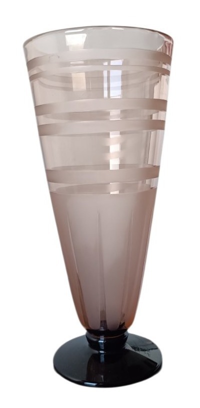 Large Charder Baluster Vase / French Glass -photo-2
