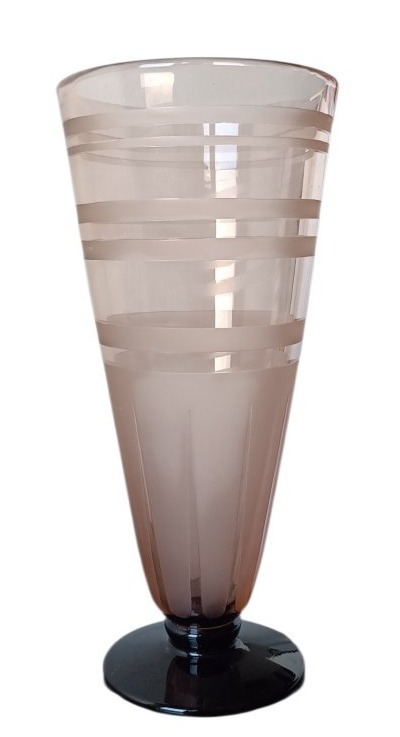 Large Charder Baluster Vase / French Glass -photo-3