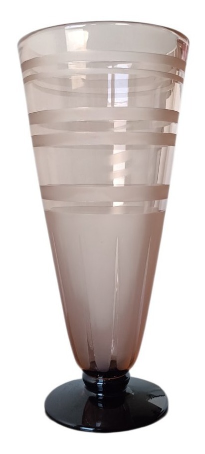 Large Charder Baluster Vase / French Glass -photo-4