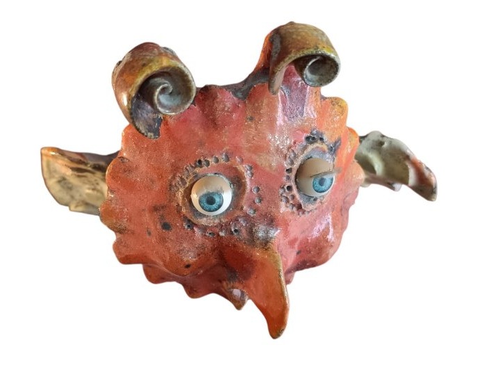 Raku Owl  Sculpture By Jean Linard-photo-4