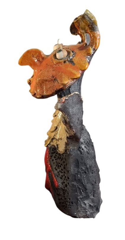 Raku Owl  Sculpture By Jean Linard-photo-1