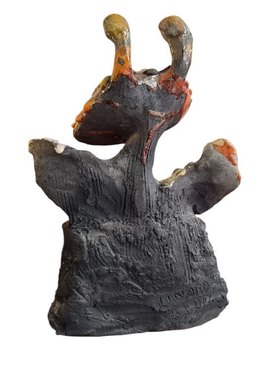 Raku Owl  Sculpture By Jean Linard-photo-2