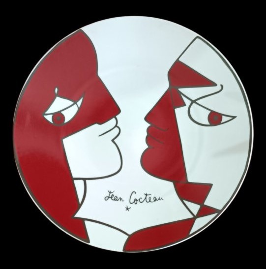 Assiette "carnaval" Jean Cocteau / Porcelaine de couleuvre