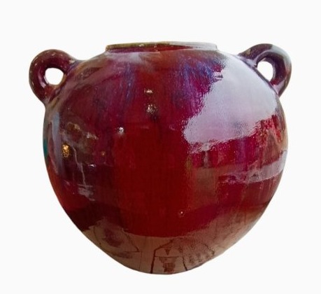 Large "oxblood" Lebès By E. Vilotte / Ciboure -photo-3