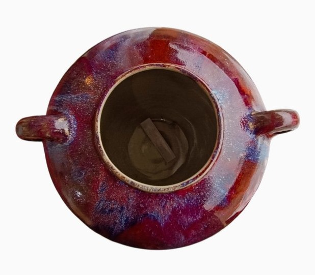 Large "oxblood" Lebès By E. Vilotte / Ciboure -photo-1