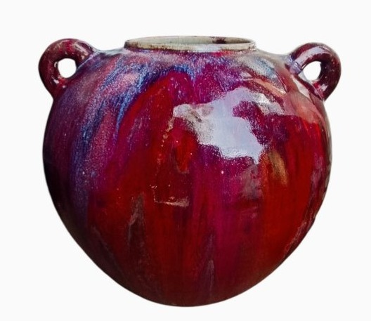 Large "oxblood" Lebès By E. Vilotte / Ciboure 