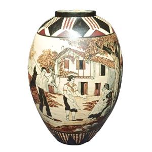 Large Ciboure Ve Stoneware Vase