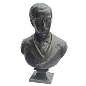 Bronze "bust Of A Man" Pasquet 1874