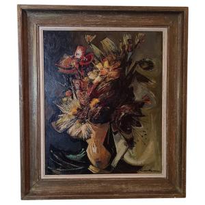 Tableau HST "bouquet de fleurs" Rodolphe Caillaux